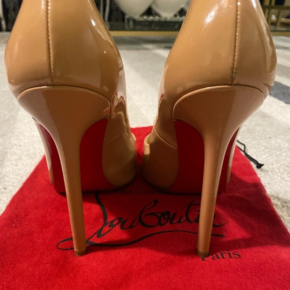 Christian Louboutin Heels So Kate Nude 120mm Patent Leather Pumps Shoes 39 US 8 - Picture 3 of 5